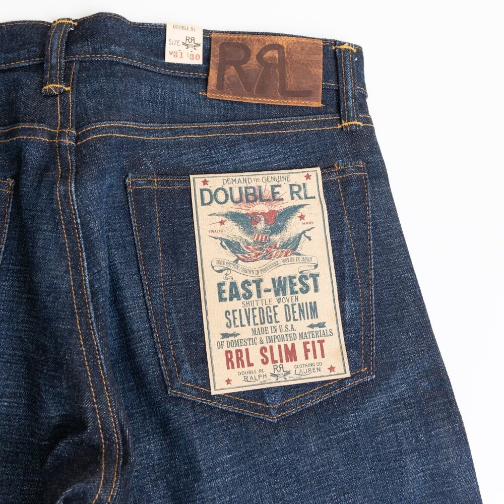 RRL Ralph Lauren Selvedge Denim Jeans 31x30 East West Slim Fit Made in USA - Picture 12 of 16